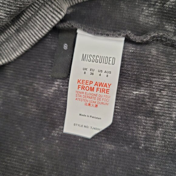 Missguided Women's Gray Washed Extreme Lace Up Turtleneck Sweatshirt Size US 4 - Picture 12 of 16
